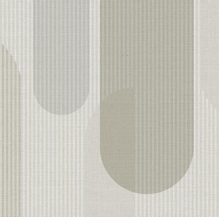 Evento Sand Wandtapete von k'moor walldesign, texturiertes Beigen mit grobem Gewebe-Look und Bögen-Mustern, Teil der Ambience-Kollektion.