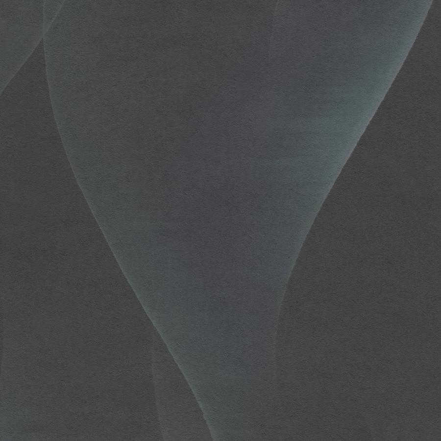 Strings Cool Tapetendesign von k'moor walldesign in dunkelblau-grauen Schichten, abstrakte geometrische Linien und Ebenen für moderne Innenräume