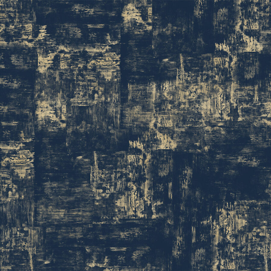 Brush Blue Dark zeigt eine dunkle blaue abstrakte Pinsel-Textur als Wanddesign-Muster von k'moor walldesign in der Essence-Kollektion