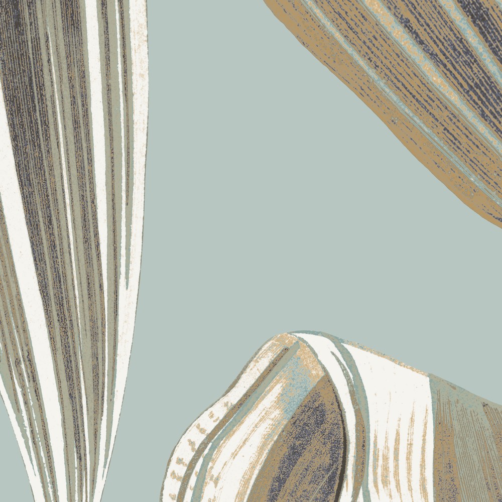 Abstraktes Tapetenmuster in pastellfarbenen Tönen mit wellenförmigen Linien und fließenden Formen, präsentiert von k’moor als Wanddesign-Pattern für Räume