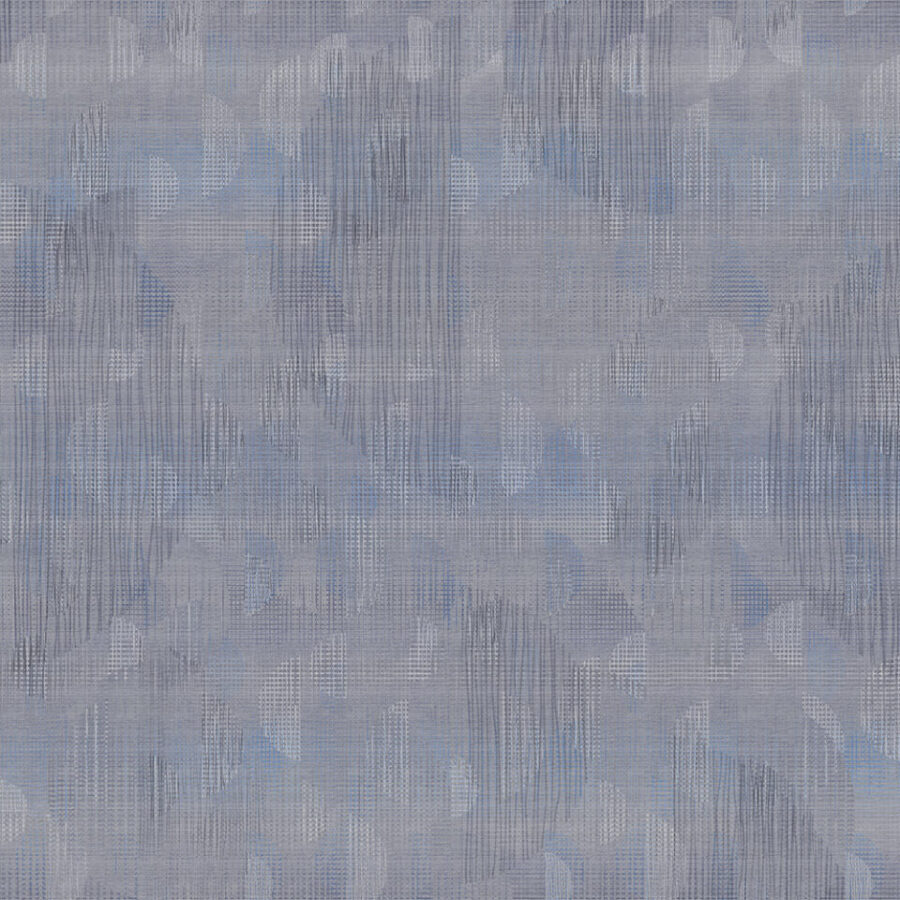Blauer Polyrhythmik Blue Wandverkleidung mit texturiertem Muster, abstrakte Linien und geometrische Formen für ein modernes Wanddesign