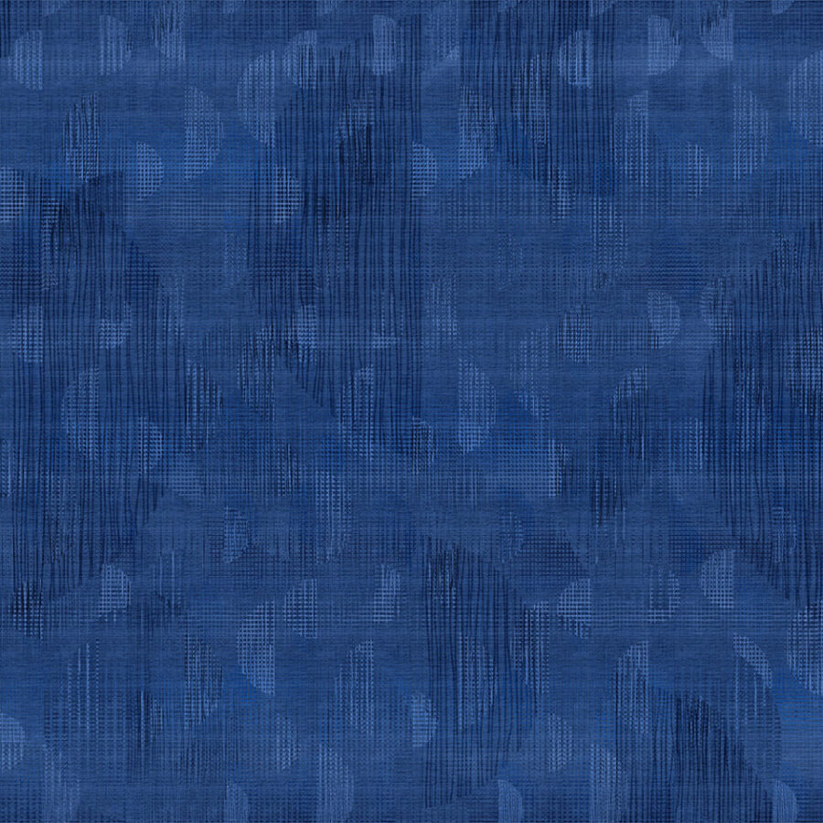 Polyrhythmik Night blaues, texturiertes Wanddesign Muster von k'moor walldesign – Essence Kategorie