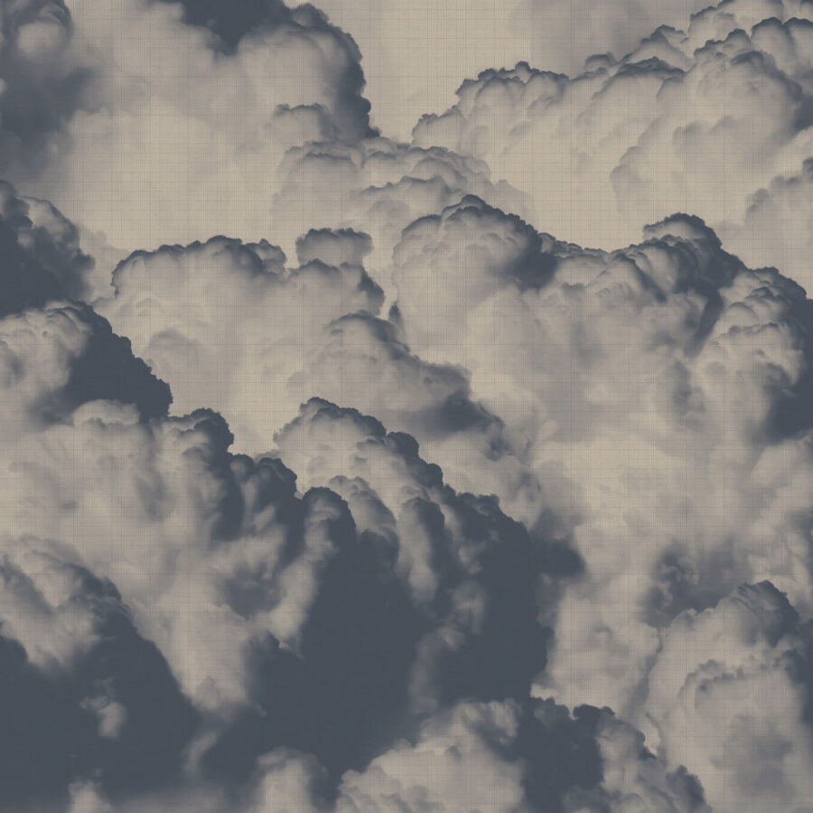 Graue Wolkenstruktur von Cloud Tiles Bones mit texturierter Oberfläche; Teil der Essence Kollektion von k'moor walldesign, geeignet als Wand- oder Akustik-Designmuster