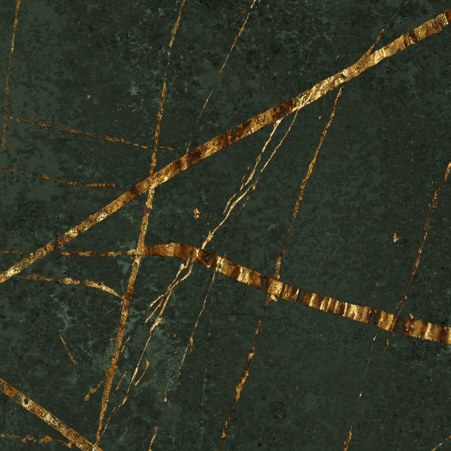 Dense Dynamic Deep-Green Wanddesign Musterfläche mit goldenen Streifen, präsentiert von k'moor walldesign, Essence Produktkategorie, hochwertiges Wandmaterial und Dekordetail