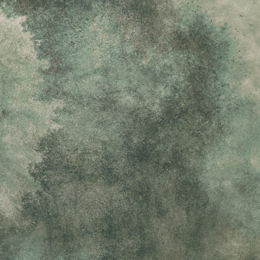 Grüne mineralische Textur mit körniger Struktur für Bosco Velato Air, ein Essence Wanddesign von k'moor in luftiger Optik.