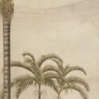 Feine Palmenmotive auf sandfarbenem Hintergrund bringen Marrakech-Charme und dezente Wüstenstimmung in das 1 m Wanddesign.